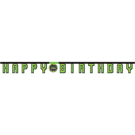 Creative Converting 336671 Video Game Party Happy Birthday Banner