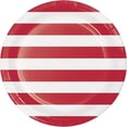 thumbnail image 1 of Creative Converting 337055 Dots & Stripes Classic Red Round Paper Plates, 8 Count, 1 of 2