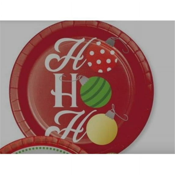 Creative Converting 339001 Ho Ho Ho Holiday Party Round Dessert Plates, 8 Count