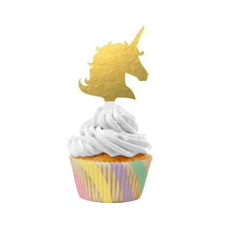 Creative Converting 339625 2 in. Dia. x 1.25 in. Sparkle Unicorn Cupcake Kit, 12 Count