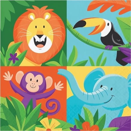 Creative Converting 339767 Jungle Safari Napkins, 16 Count