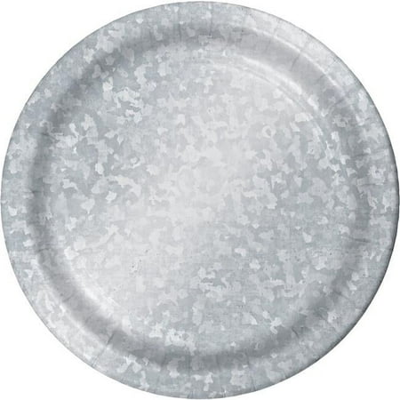 Creative Converting 339879 Galvanized Paper Plates, 8 Count