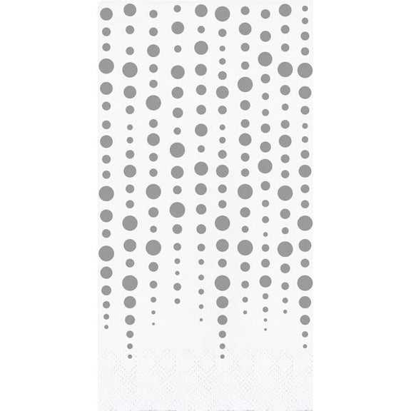 Creative Converting 339895 Silver 25th Anniversary Dinner Napkins, 16 Count