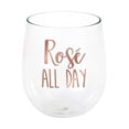 thumbnail image 1 of Creative Converting 340039 Rose All Day Plastic Stemless Wine Glass, 1 of 2