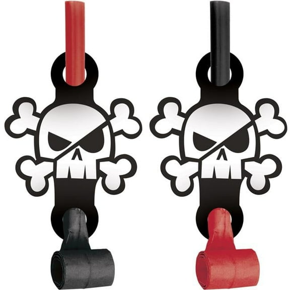 Creative Converting 340053 Treasure Island Pirate Party Blowers, 8 Count