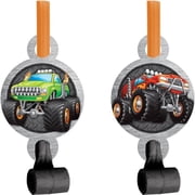 Creative Converting 340054 Monster Truck Party Blowers, 8 Count