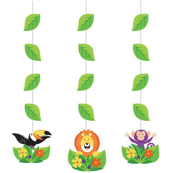 Creative Converting 340097 Jungle Safari Hanging Decorations, 3 Count