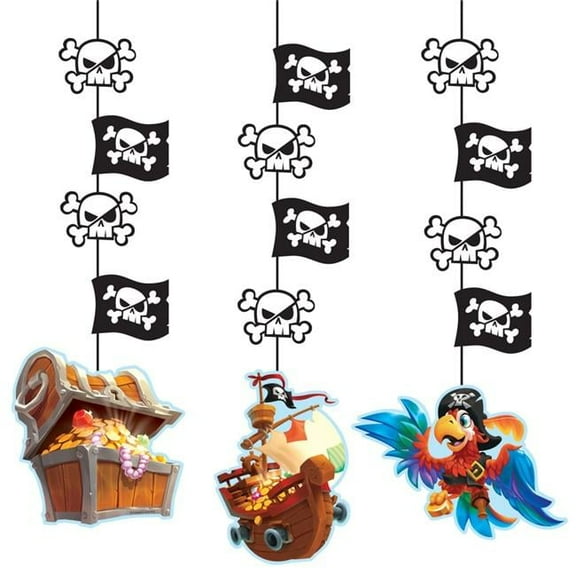 Creative Converting 340099 Treasure Island Pirate Hanging Decorations, 3 Count