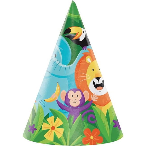 Creative Converting 340108 Jungle Safari Party Hats, 8 Count