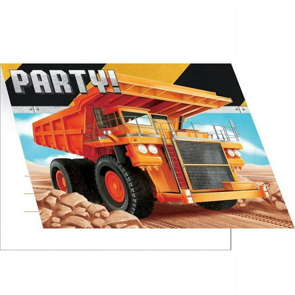 Creative Converting 340133 Big Dig Construction Invitations, 8 Count