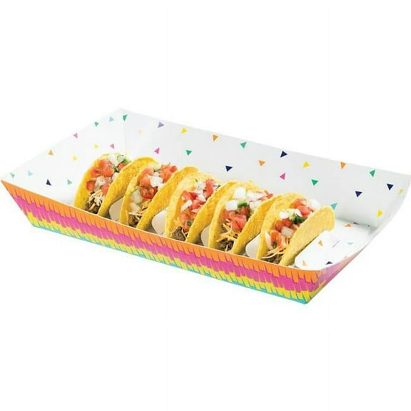 Creative Converting 340187 Fiesta Fun Paper Taco Trays