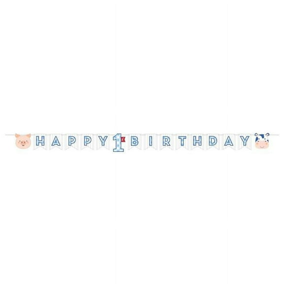 Creative Converting 340237 Farmhouse 1st Birthday Boy Banner