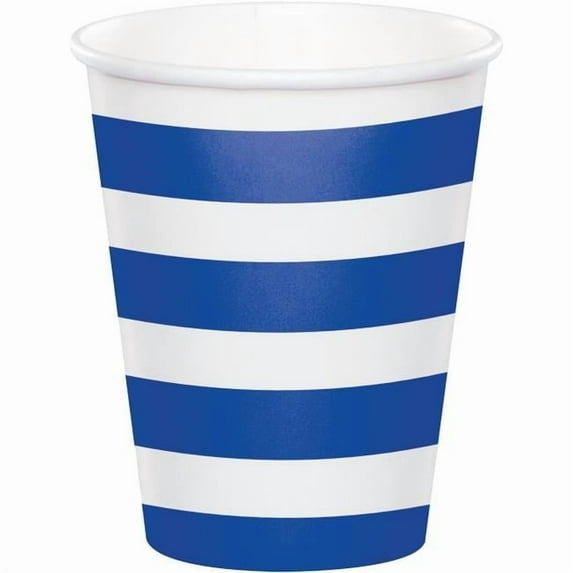 Creative Converting 344482 8 oz Dots & Stripes Cup Cobalt - 96 Count