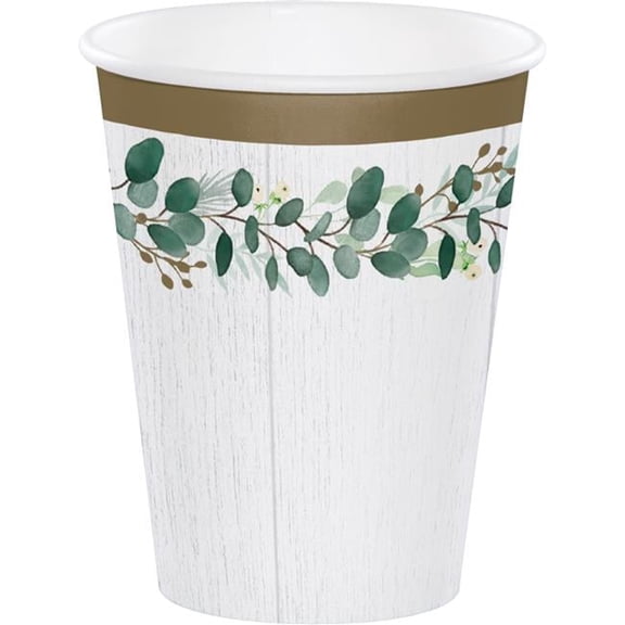 Creative Converting 346149 12 oz Eucalyptus Cups - 96 Count