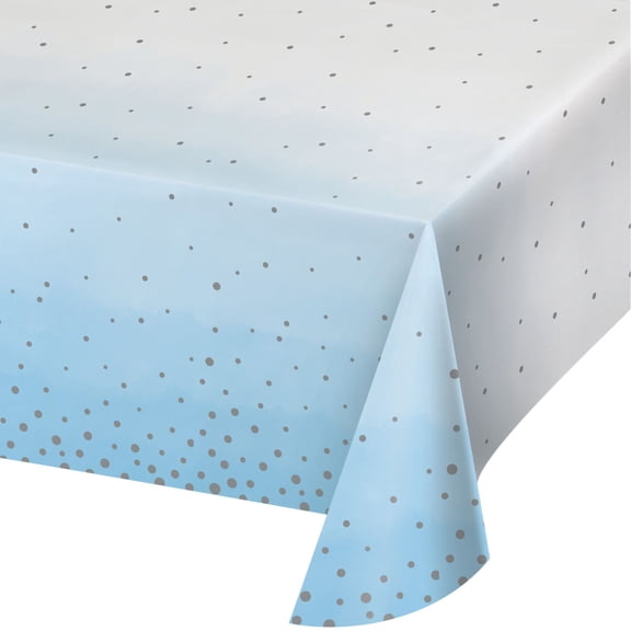 Creative Converting 346302 54 x 102 in. Celebration Paper Tablecloths, Blue & Silver - 6 Count
