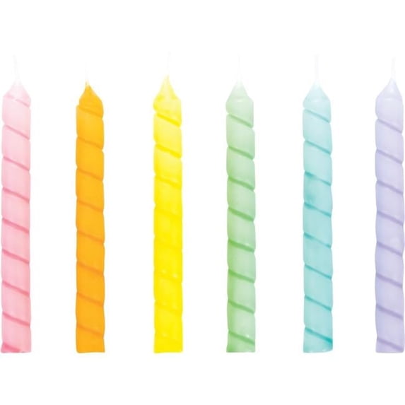 Creative Converting 347181 Spiral Pastels Candle, Large - 144 Count