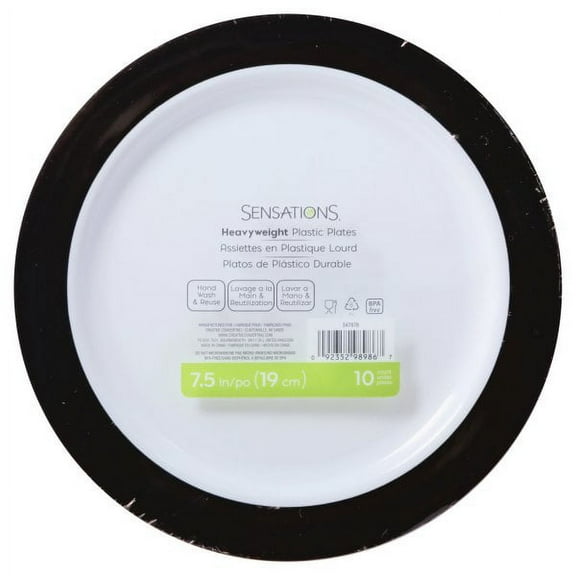 Creative Converting 347878 7 in. Rose Gold Rim Plastic Dessert Plates - 120 Count