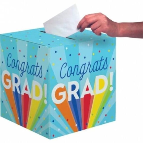 Creative Converting 349665 12 x 12 in. Rainbow Grad Card Box, Multi Color