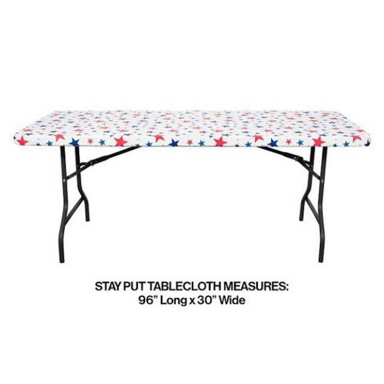 Creative Converting 350002 30 x 96 in. Patriotic Stars Stay Put Plastic
