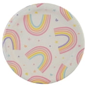 Creative Converting 352004 7 in. Happy Rainbow Luncheon Plate, Multi Color