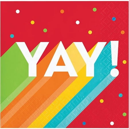 Creative Converting 352013 5 x 5 in. Happy Birthday Bash Beverage Napkin, Multi Color