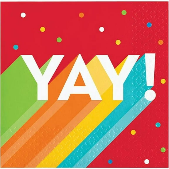 Creative Converting 352013 5 x 5 in. Happy Birthday Bash Beverage Napkin, Multi Color