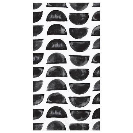 Creative Converting 354070 4 x 8 in. 3-Ply Mod Guest Towel, Black & White