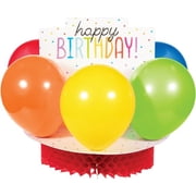 Creative Converting 357587 11.5 in. x 12 in. Dia. Balloon Bash Centerpiece HC with Latex