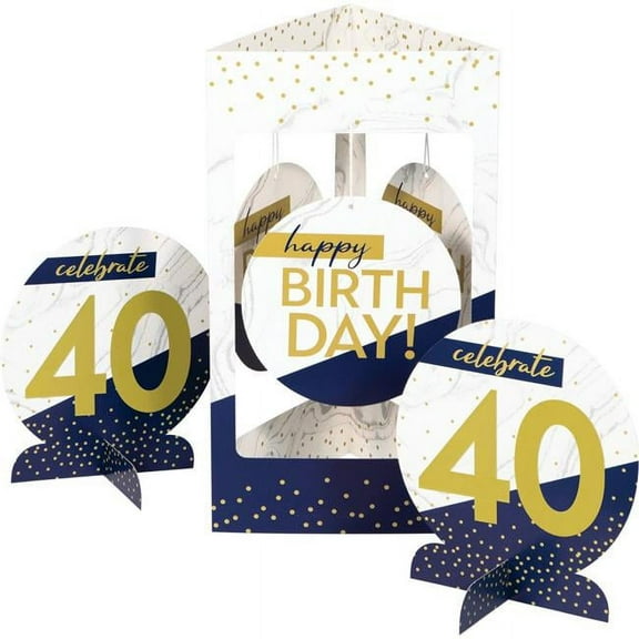 Creative Converting 357600 Navy & Gold Milestone Centerpiece Stands