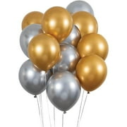 Creative Converting 359149 12 in. Silver & Gold Metallic Latex Balloons