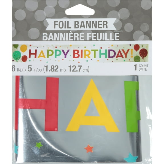 Creative Converting 359158 5 x 72 in. Happy Birthday Foil Banner