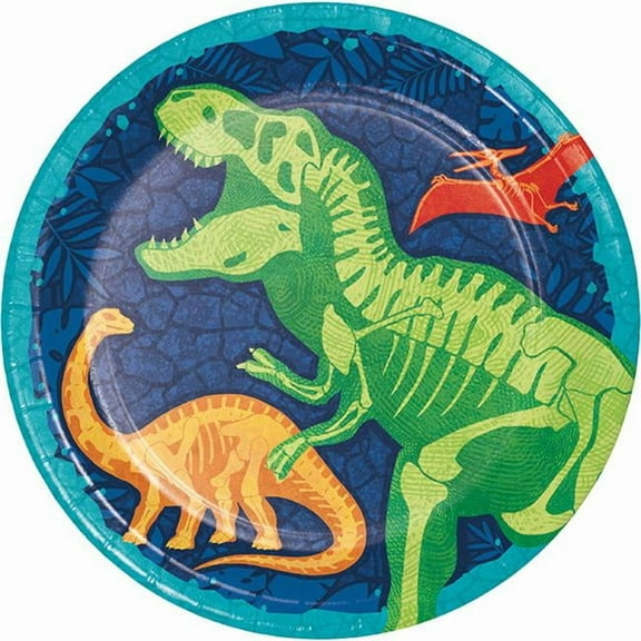 Creative Converting 359277 9 in. Dino Dig Dinner Plate
