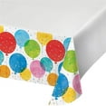 thumbnail image 1 of Creative Converting 359289 48 x 88 in. Birthday Confetti Balloons Plastic Tablecover, Multi Color, 1 of 1