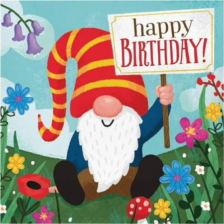 Creative Converting 359293 6.5 in. Party Gnomes Luncheon Paper Napkin