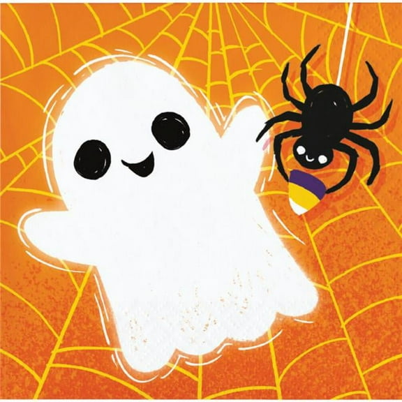 Creative Converting 359365 5 in. Colorful Halloween Beverage Napkin - 16 Count