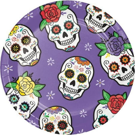Creative Converting 359378 Dia De Muertos Day Luncheon Plate