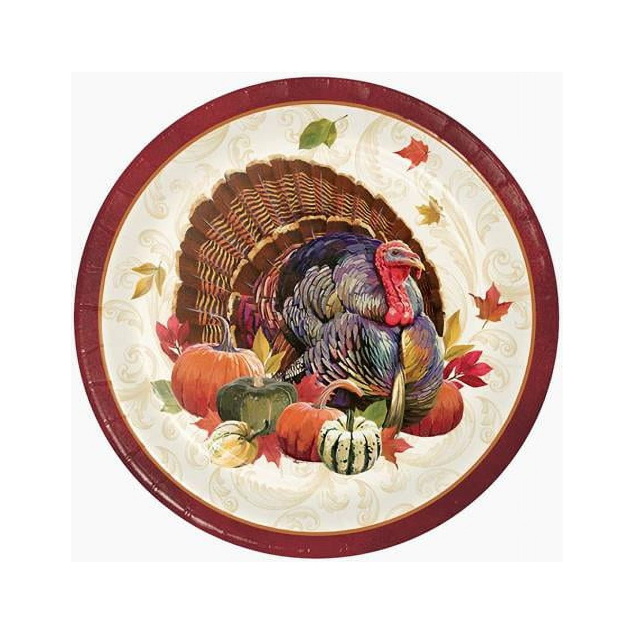 Creative Converting 359411 Thanksgiving Turkey Dinner Plates