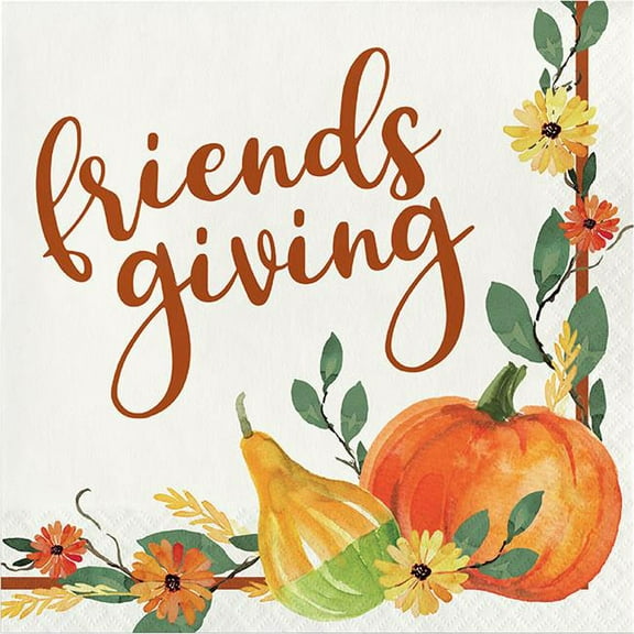 Creative Converting 359438 Giving Thanks Friendsgiving Luncheon Napkin