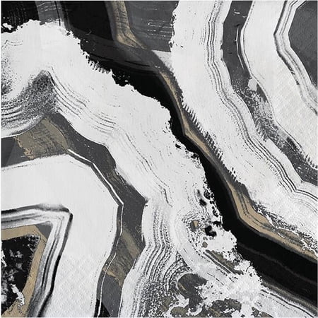 Creative Converting 360268 6.5 x 6.5 in. 3-Ply Agate Luncheon Napkin, Black & Gray
