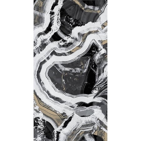 Creative Converting 360269 4 x 8 in. 3-Ply Agate Guest Towel, Black & Gray
