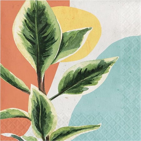Creative Converting 360271 6.5 x 6.5 in. 3-Ply Subdued Tropic Luncheon Napkin, Green