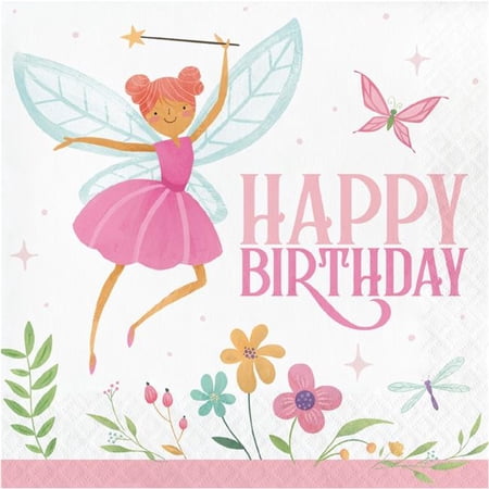 Creative Converting 360499 6.5 in. Fairy Forest Luncheon Paper Napkin
