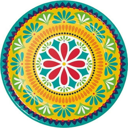 Creative Converting 362831 Fiesta Pottery Dinner Round Plate