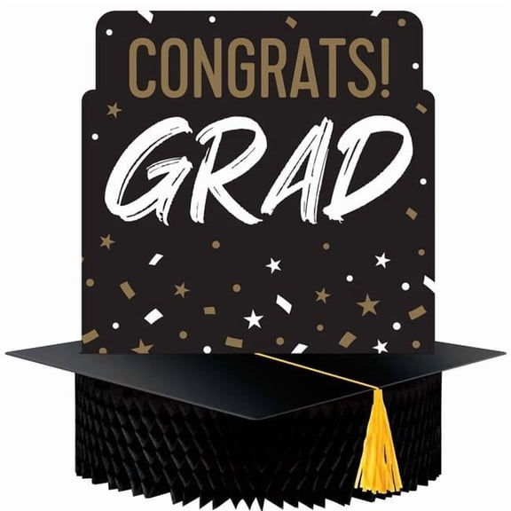 Creative Converting 362939 3D Grad Cap Paper Centerpiece