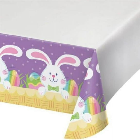 Creative Converting 362991 54 x 102 in. Hoppy Easter Paper Tablecloth Easter Tableware Decoration, Multi Color