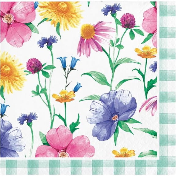Creative Converting 362995 Bunny & Blooms Beverage Paper Napkin