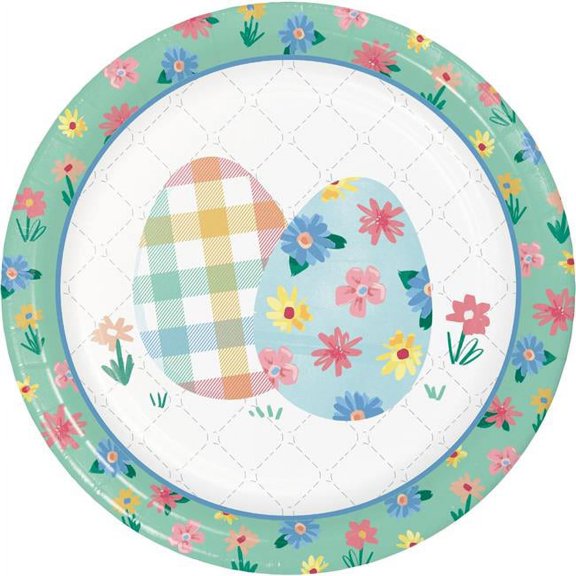Creative Converting 363089 6.75 in. Cottage Easter Dessert Plate