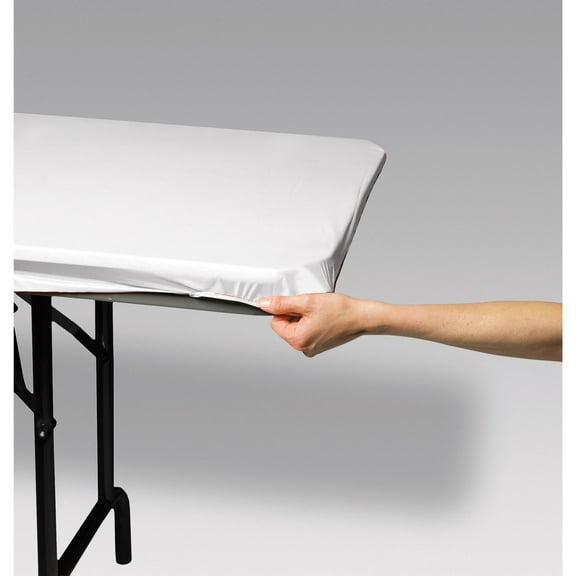 Creative Converting 37400 White 29"X72" Stayput Tablecover