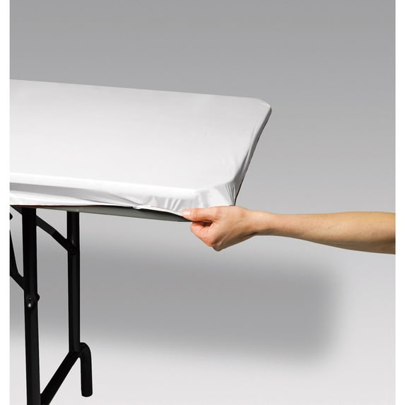 Creative Converting 37400 White 29"X72" Stayput Tablecover