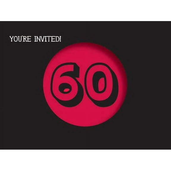 Creative Converting 60th Birthday Party Invitations, 8 Count